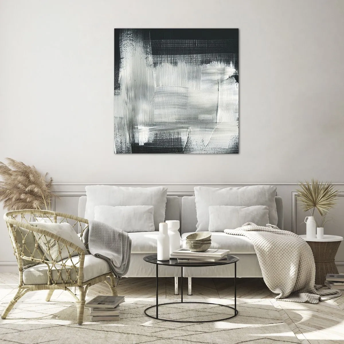 Obraz na szkle - Utkane z pionu i poziomu - 60x60 cm