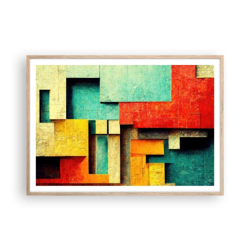 Plakat w ramie jasny dąb - Festiwal kątów prostych - 100x70 cm