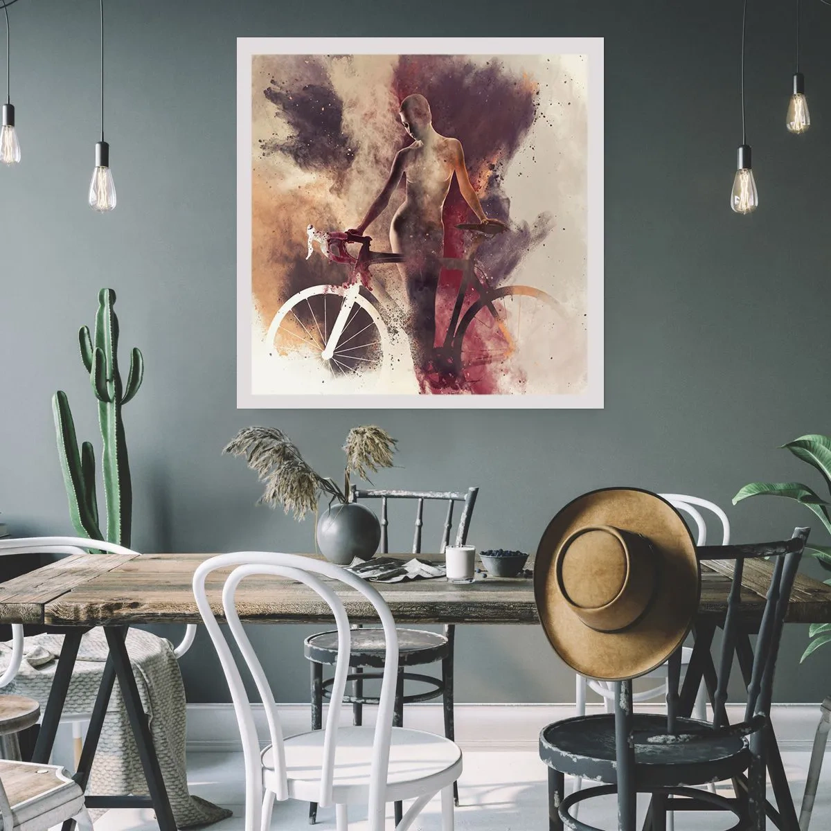 Plakat - W marmurowych kształtach rowerowa dusza - 40x40 cm
