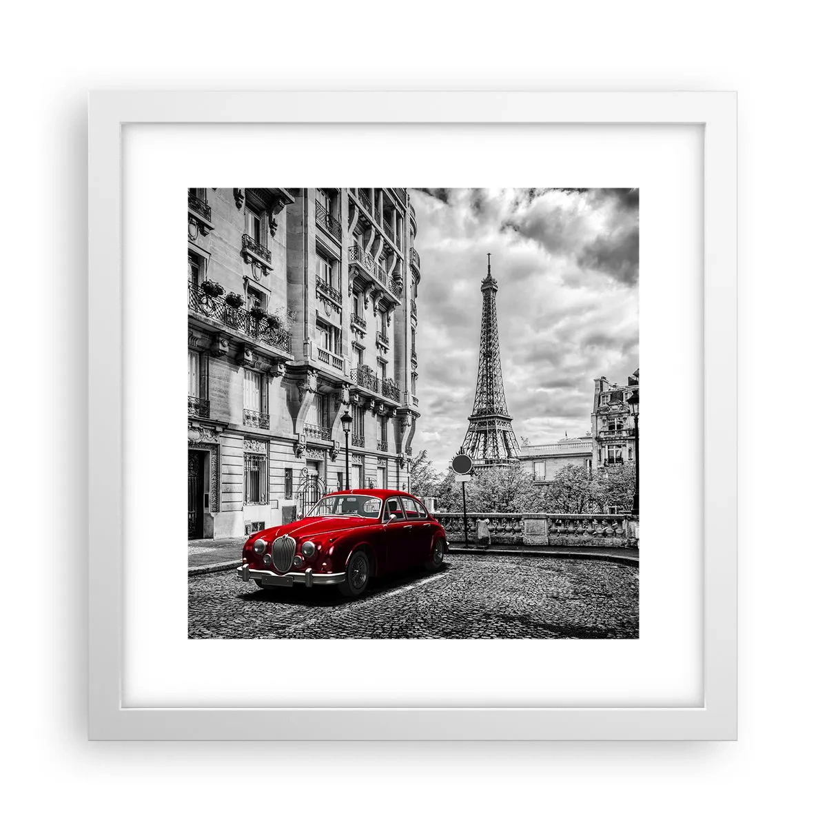 Plakat w białej ramie - Drapieżnik w mieście - 30x30 cm