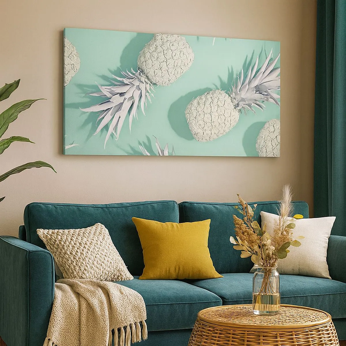 Obraz na płótnie - świetnie komponują się z miętą - 100x40 cm