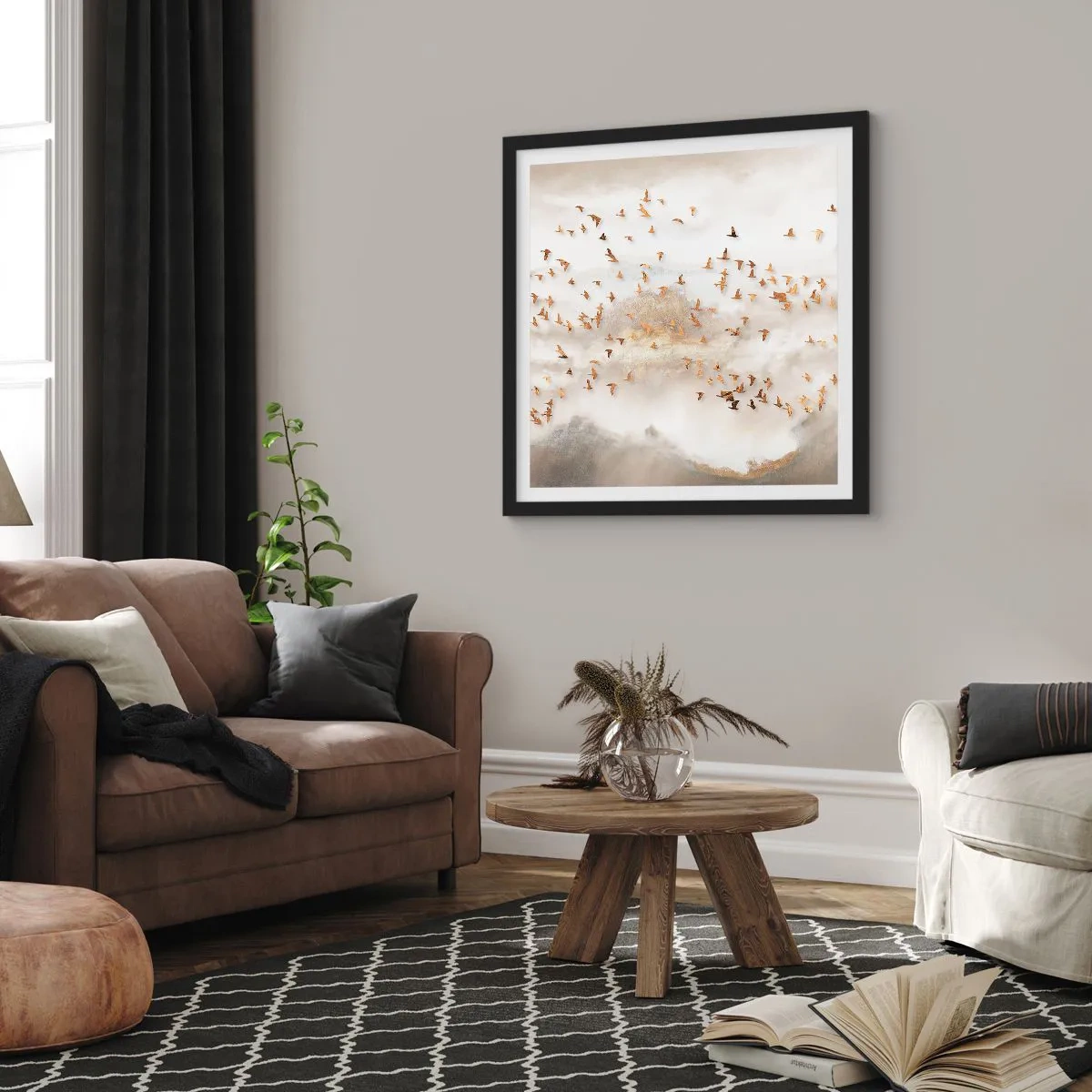 Plakat w czarnej ramie - Już czas… - 50x50 cm