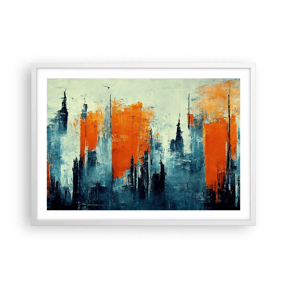 Plakat w białej ramie - Pejzaż nowoczesny - 70x50 cm