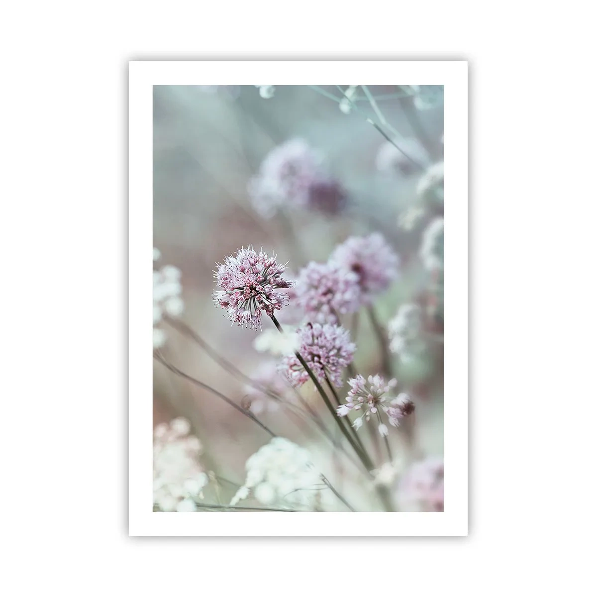 Plakat - Delikatne kwiaty w pastelowych barwach - 50x70cm - Słodkie filigrany ziół - Nowoczesna dekoracja ścienna do salonu, kuchni i sypialni ARTTOR