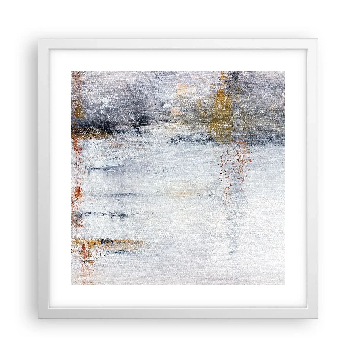 Plakat w białej ramie - Za powietrza zasłoną - 40x40 cm