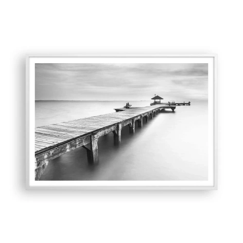 Plakat w białej ramie - W siną dal - 100x70 cm