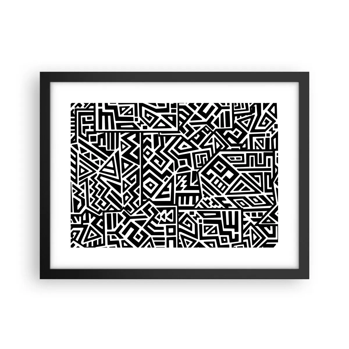 Plakat w czarnej ramie - Kompozycja prekolumbijska - 40x30 cm