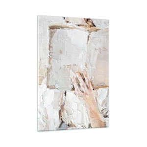 Obraz na szkle - Impresjonistyczny obraz dłoni trzymającej otwartą książkę - 80x120cm - W innym świecie - Nowoczesna dekoracja ścienna do salonu i sypialni ARTTOR