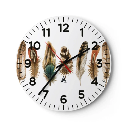 Zegar ścienny - Pierzasta wariacja - 30x30 cm