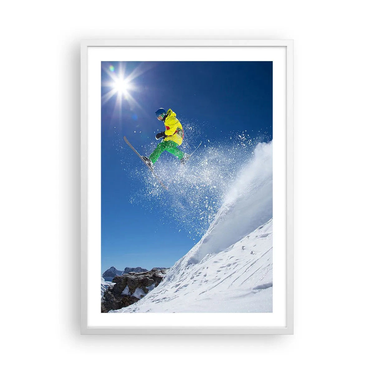 Plakat w białej ramie - Tańczący z górami - 50x70 cm