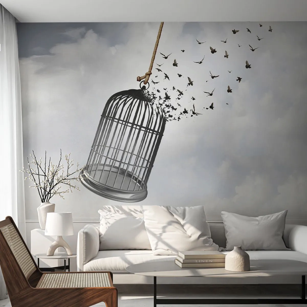 Fototapeta Premium Canvas - Wiara...Nadzieja...Wolność! - Abstrakcja, Ptaki, Sztuka - 250x175 cm
