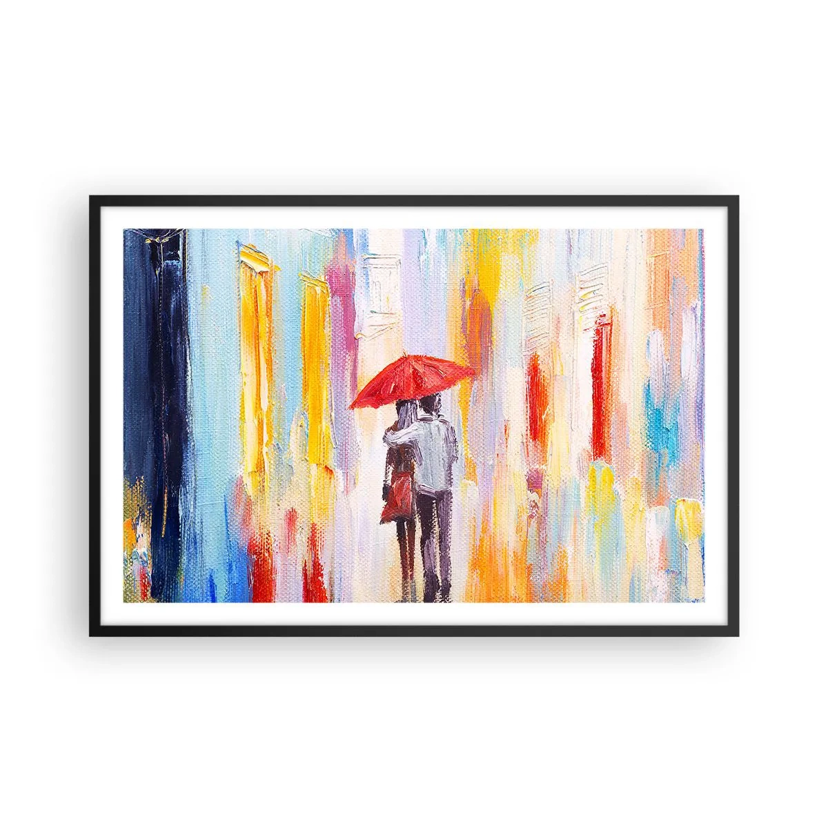 Plakat w czarnej ramie - Niech pada dalej - 91x61 cm