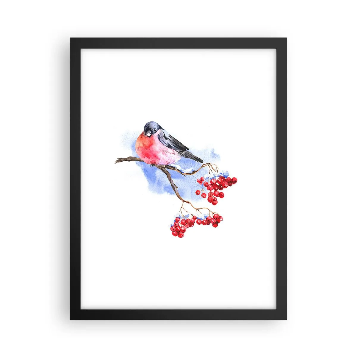 Plakat w czarnej ramie - Zima w kolorze - 30x40 cm