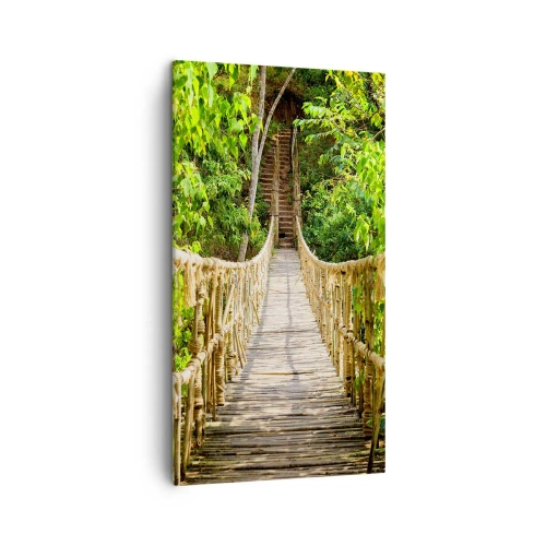 Obraz na płótnie - Zawieszony w zieleni - 45x80 cm