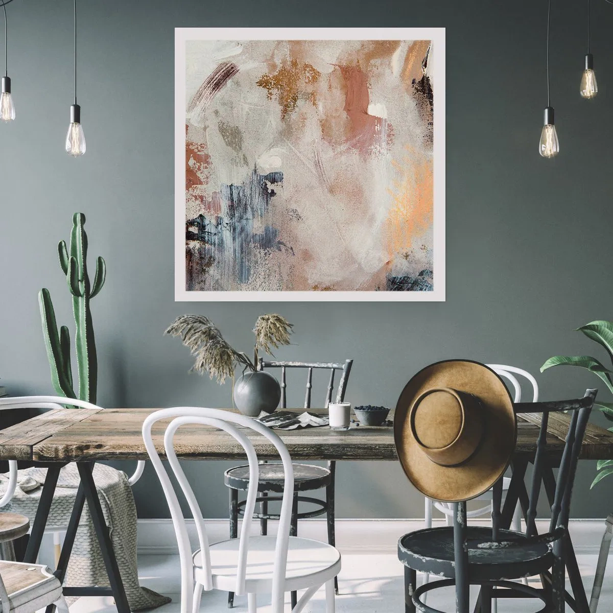 Plakat - Abstrakcja zamglona - 50x50 cm