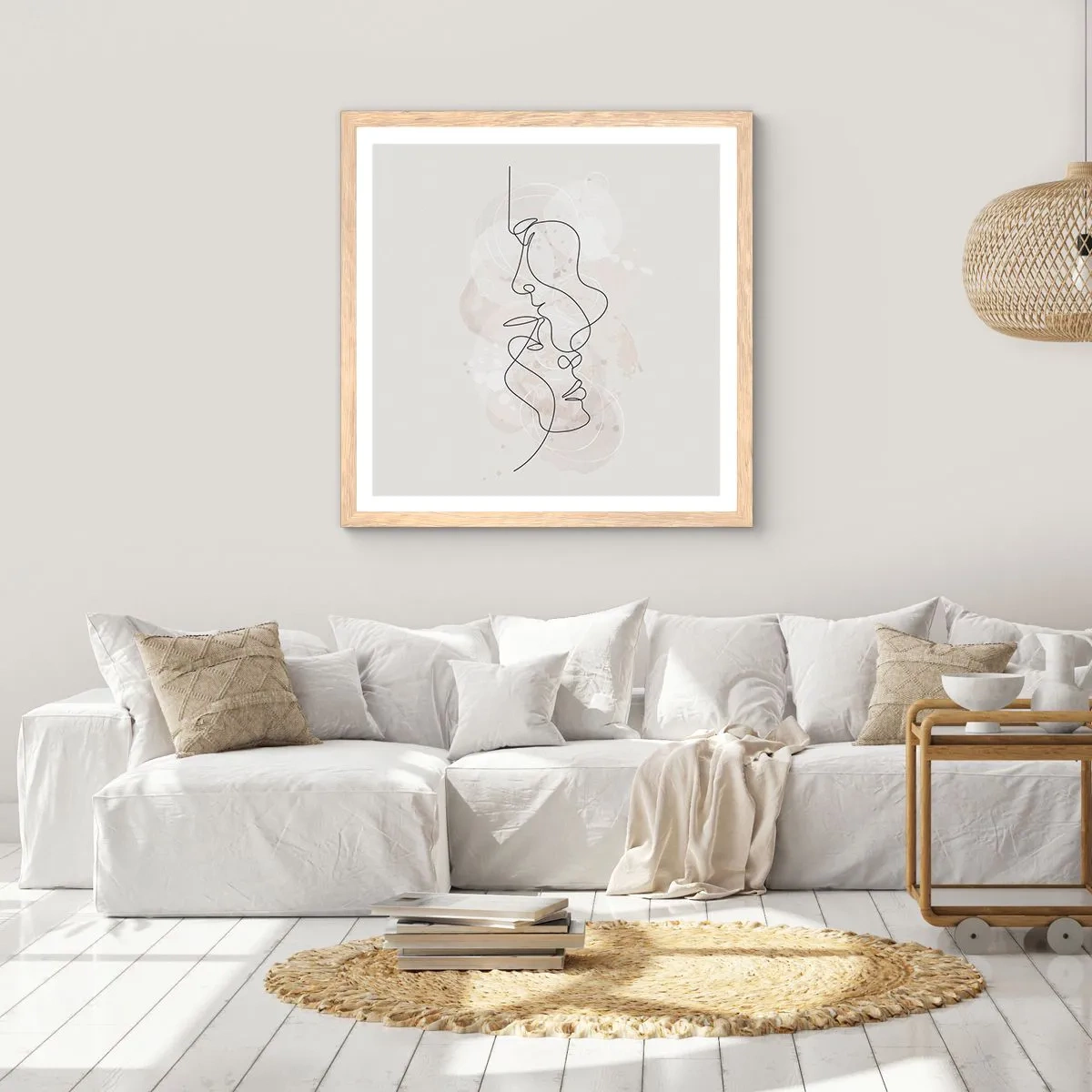 Plakat w ramie jasny dąb - Splątani w uścisku - 30x30 cm