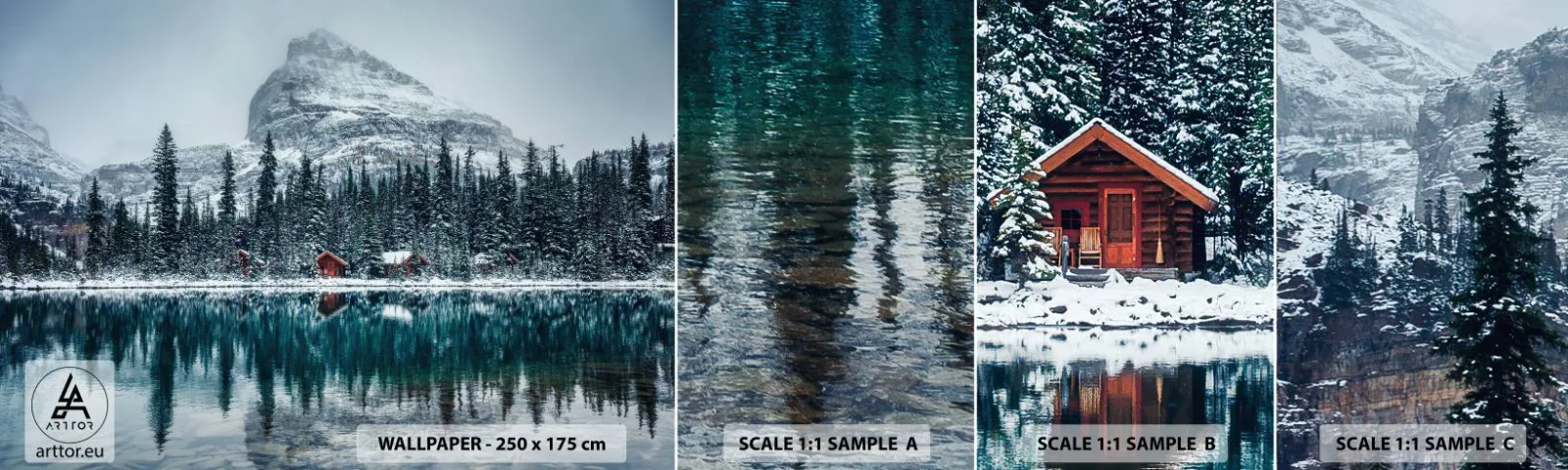 Fototapeta Próbka Samoprzylepna Deluxe Sticker - Kanadyjskie zacisze - Krajobraz, Kanada, Zima - 100x30 cm