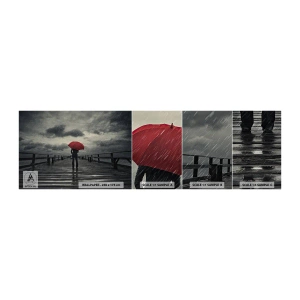 Fototapeta Próbka Samoprzylepna Deluxe Sticker - To nic, że pada - Drewniane Molo, Morze, Spacer W Deszczu - 100x30 cm