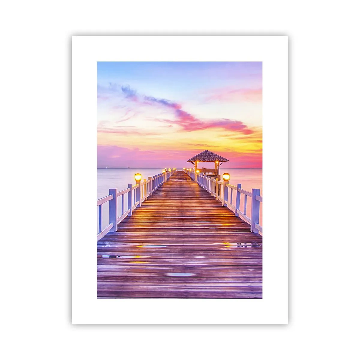 Plakat - Liliowo-złota cisza wieczoru - 30x40 cm