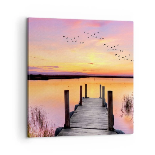 Obraz na płótnie - Fiołkowy cichy świt - 60x60 cm