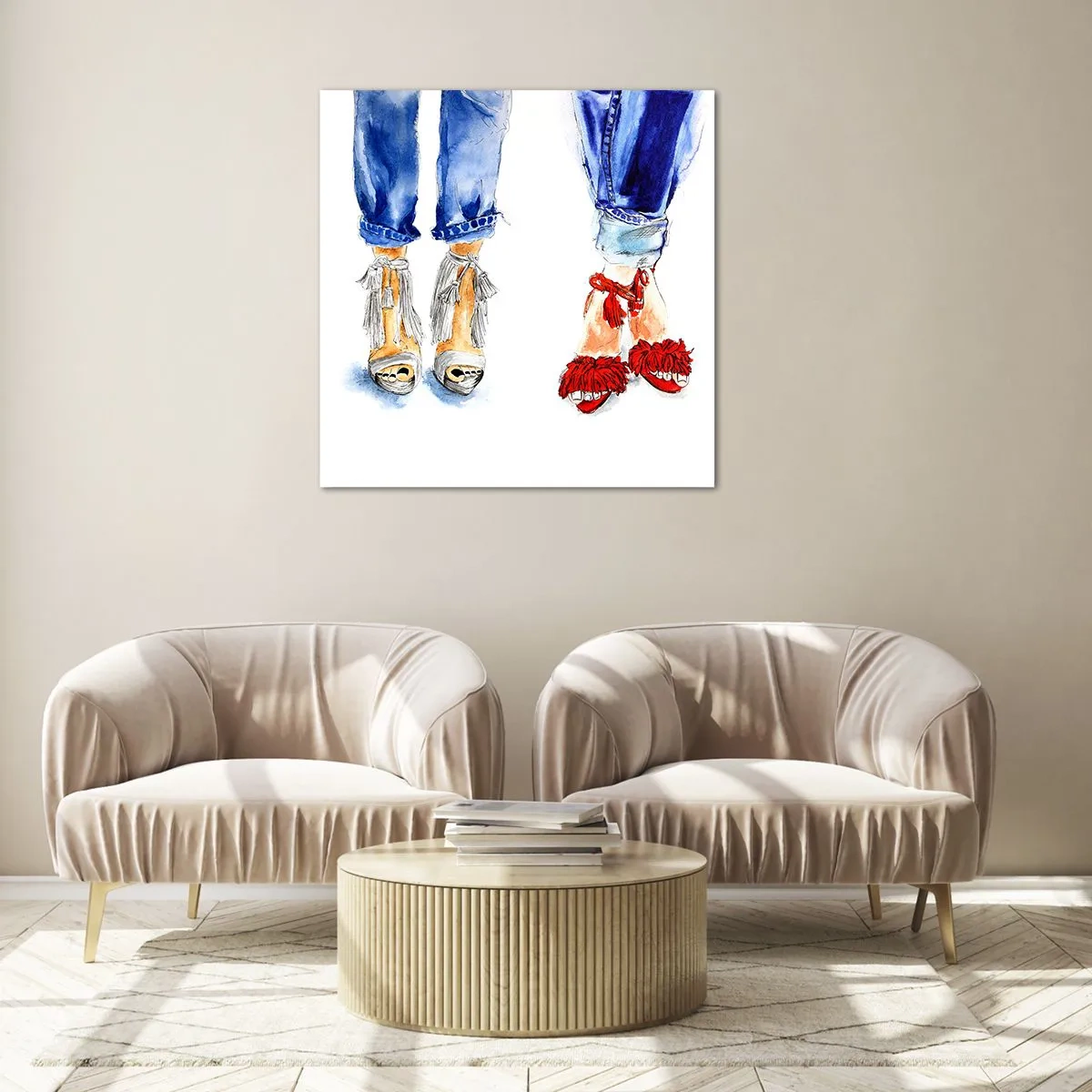 Obraz na szkle - Może pójdziemy na spacer? - 70x70 cm