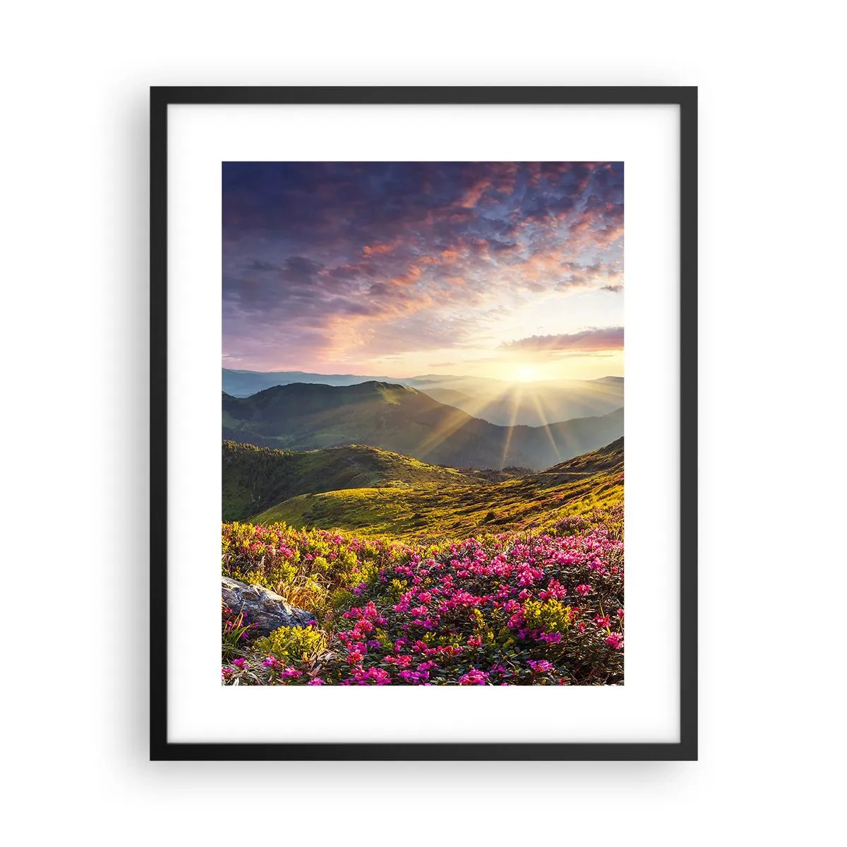 Plakat w czarnej ramie - Świeżość górskiego poranka - 40x50 cm