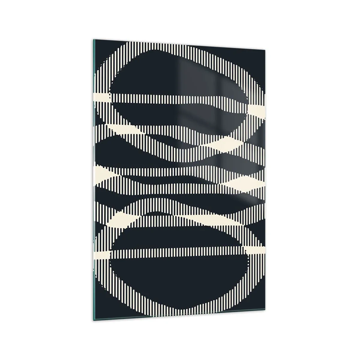 Obraz na szkle - Geometryczne linie w jasnych odcieniach na ciemnym tle - 70x100cm - Próba przełamania ciemności - Nowoczesna dekoracja ścienna do salonu i sypialni ARTTOR