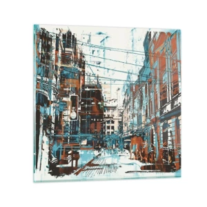 Obraz na szkle - Przetarty miejski szlak - 30x30 cm