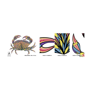 Fototapeta Próbka Samoprzylepna Deluxe Sticker - Morska biżuteria - Krab, Dla Dzieci, Grafika - 100x30 cm