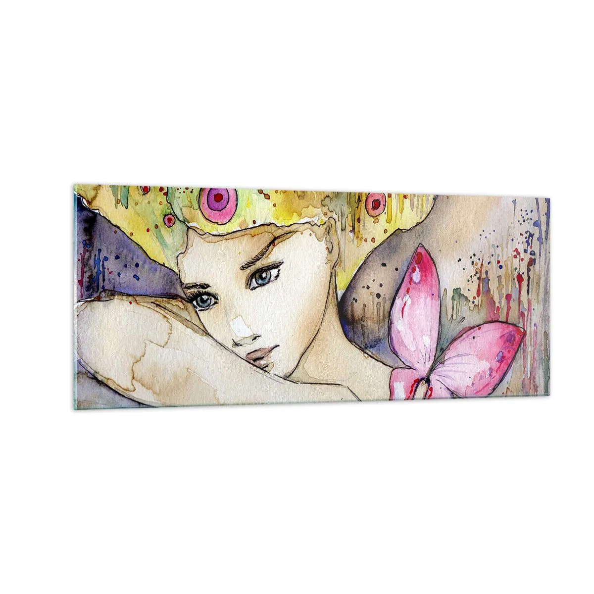 Obraz na szkle - Motyla księżniczka - 100x40 cm