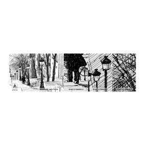 Fototapeta Próbka Premium Sand - Historia miłosna czy opowieśc grozy? - Montmartre, Architektura, Paryż - 100x30 cm