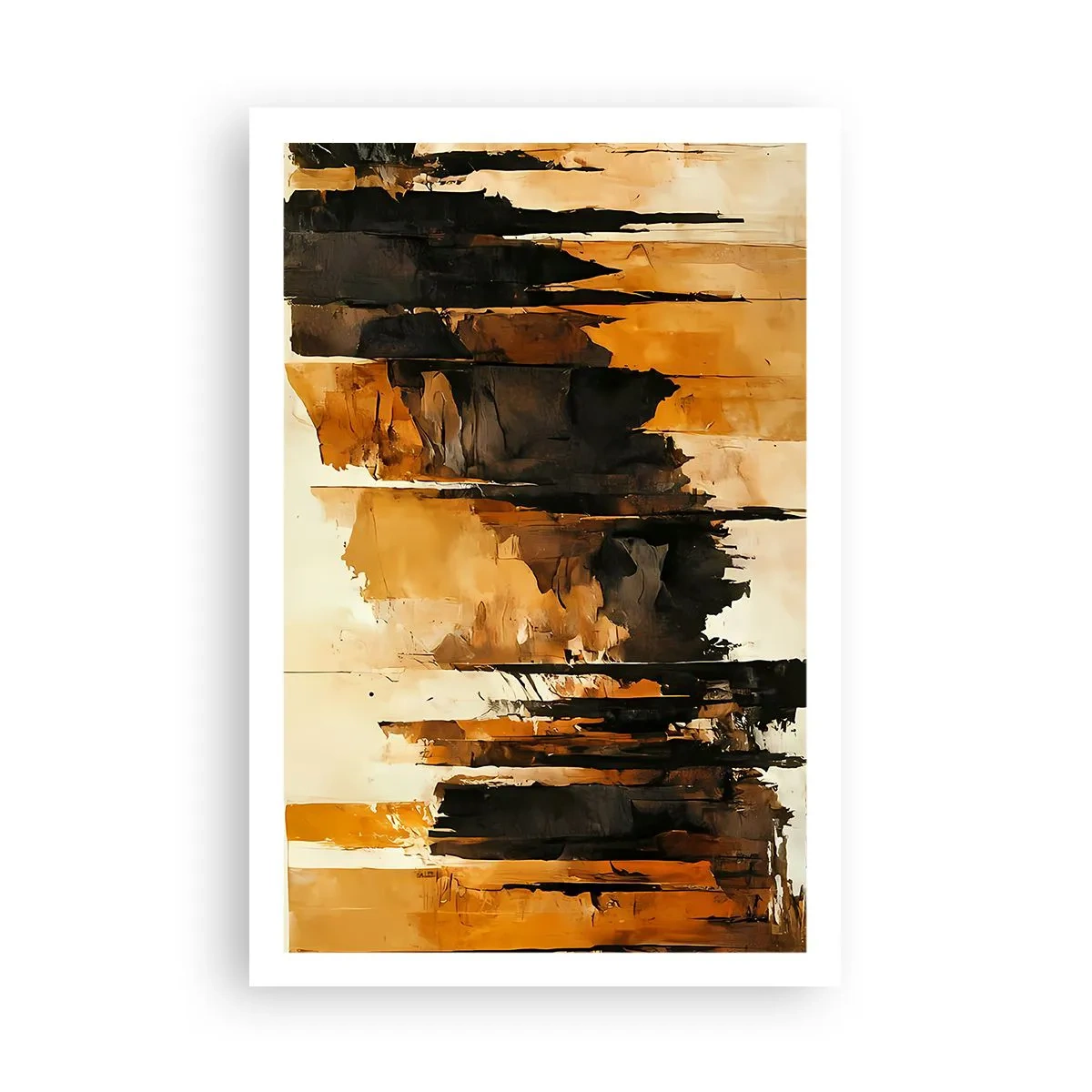 Plakat - Harmonia czerni i złota - 61x91 cm