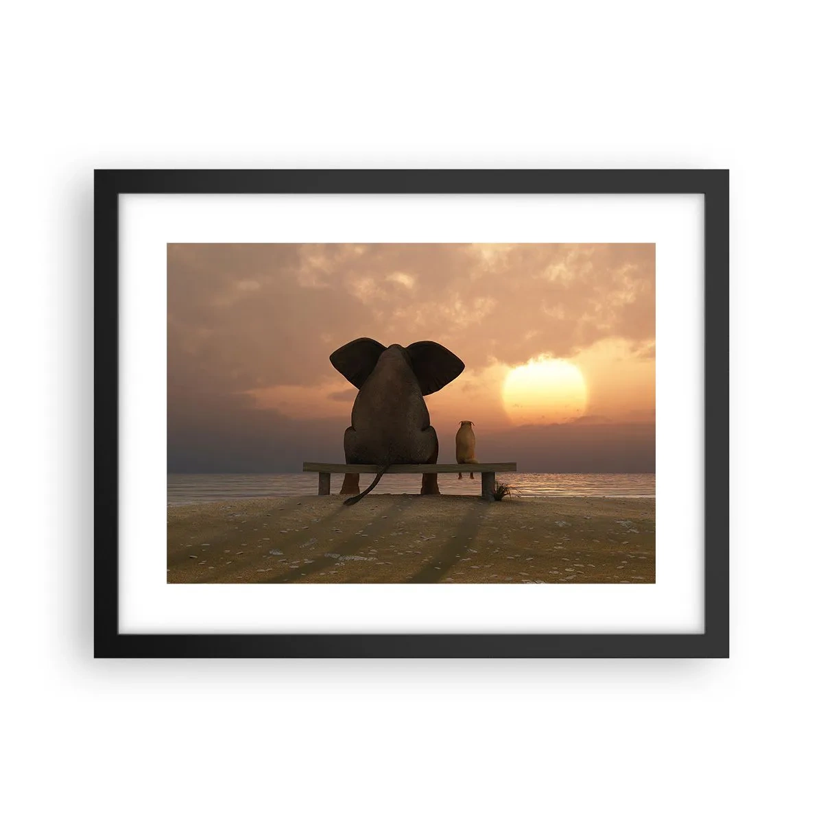 Plakat w czarnej ramie - Dobrze jest razem pomilczeć - 40x30 cm