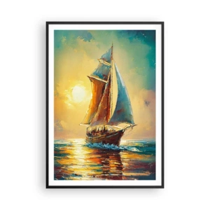 Plakat w czarnej ramie - Pod pełnymi żaglami - 70x100 cm