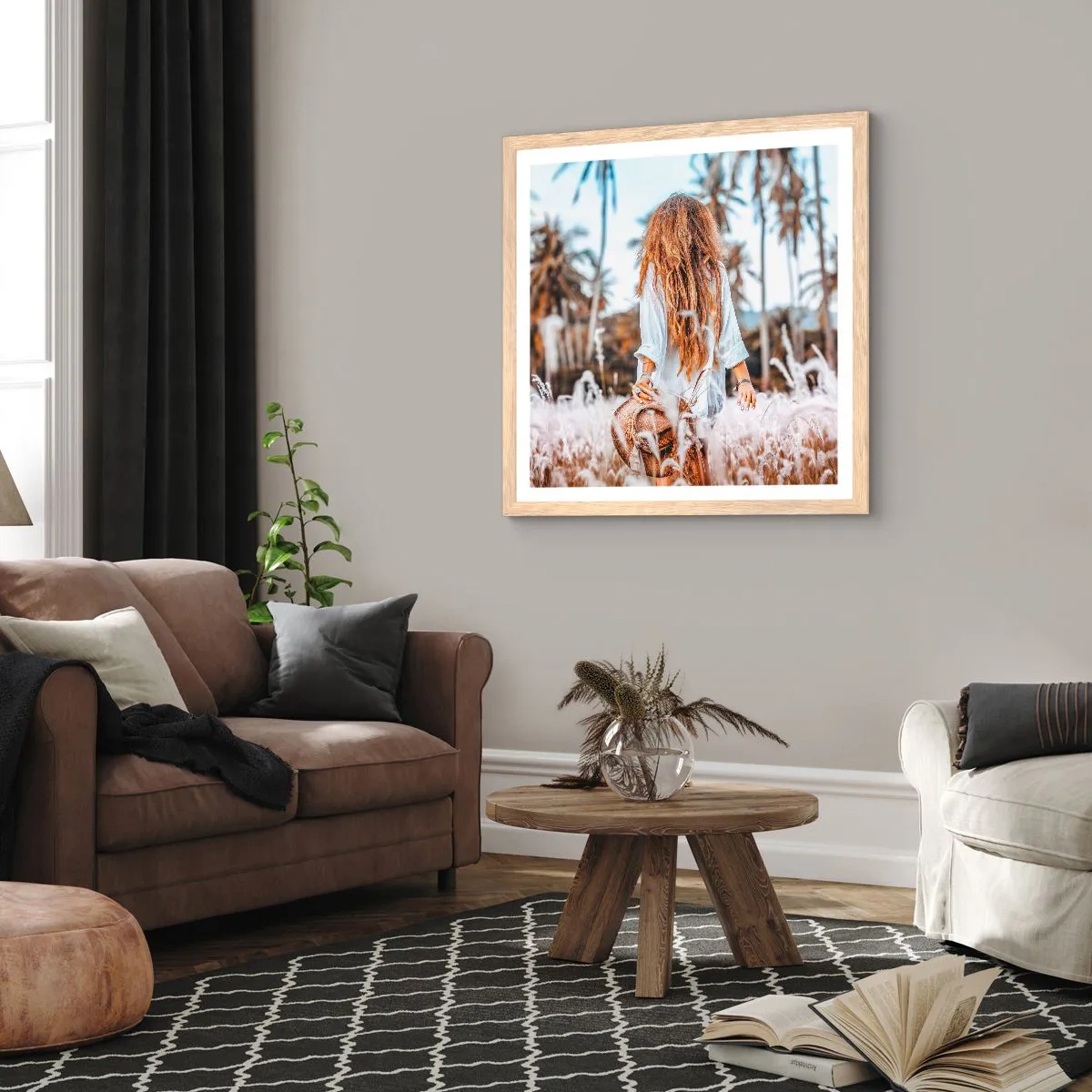 Plakat w ramie jasny dąb - Zrodzona z puchu traw - 50x50 cm