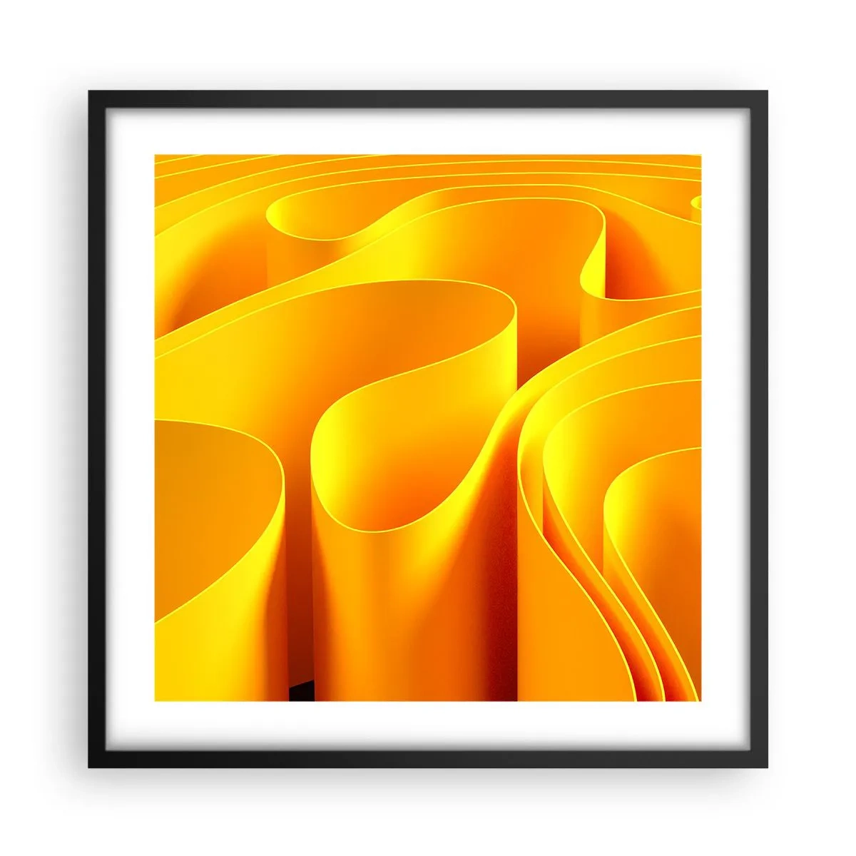 Plakat w czarnej ramie - Jak fale słońca - 50x50 cm