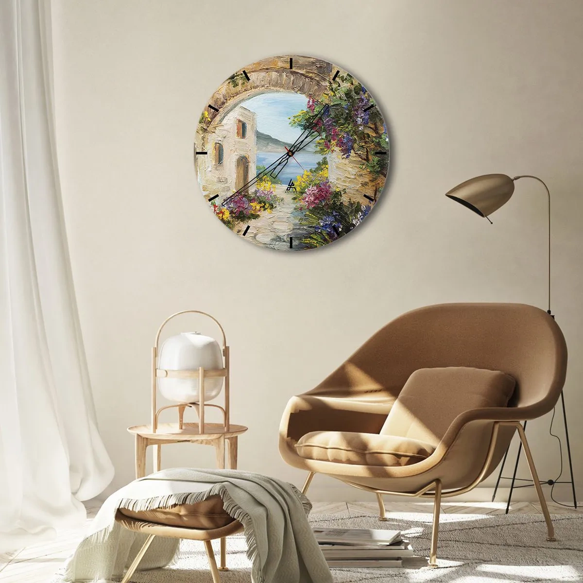 Zegar ścienny - Urok nadmorskiej prowincji - 40x40 cm