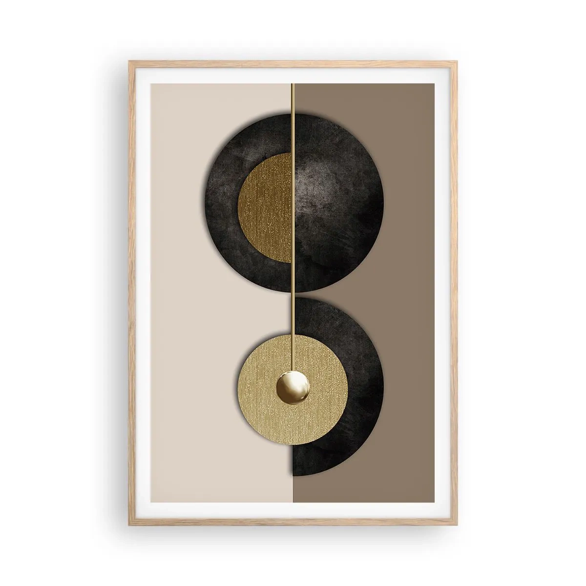 Plakat w ramie jasny dąb - Wariacje wokół koła - 70x100 cm