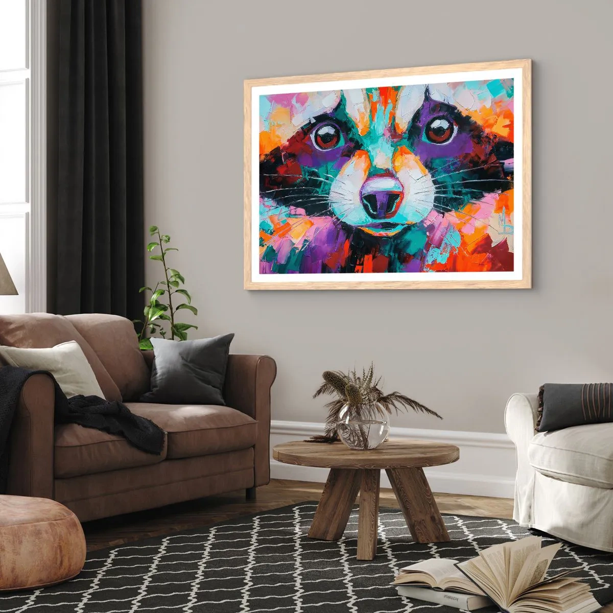 Plakat w ramie jasny dąb - Tylko dobre emocje - 91x61 cm