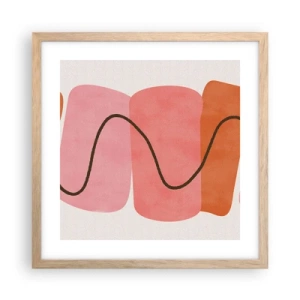 Plakat w ramie jasny dąb - łagodny ruch form - 40x40 cm