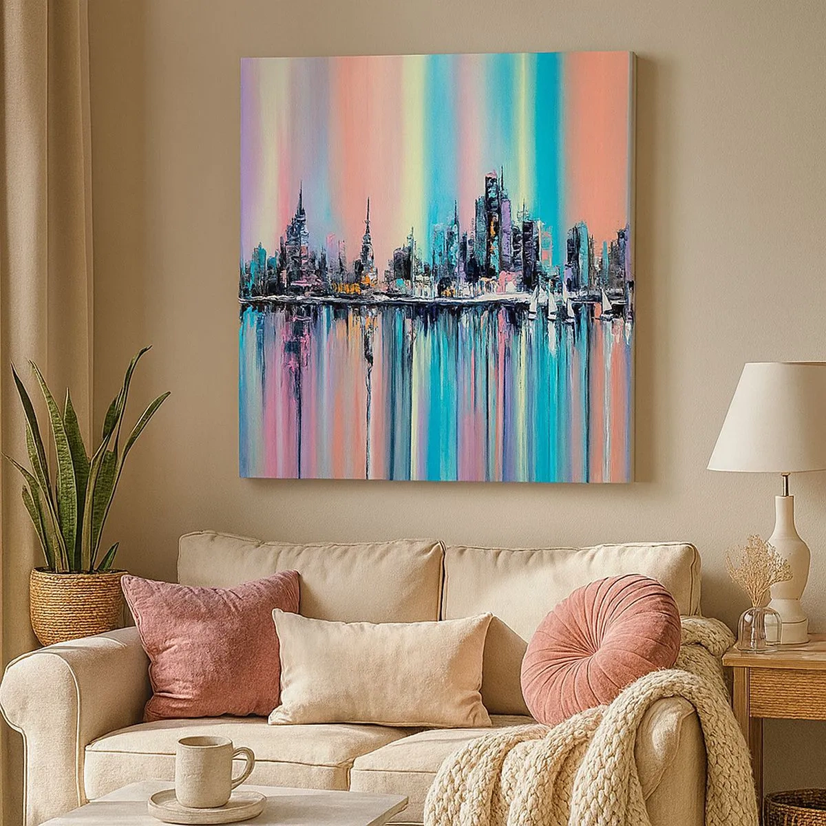 Obraz na płótnie - Spłynąć światłem nocy - 30x30 cm