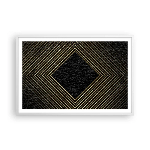 Plakat w białej ramie - Geometria w stylu glamour - 91x61 cm