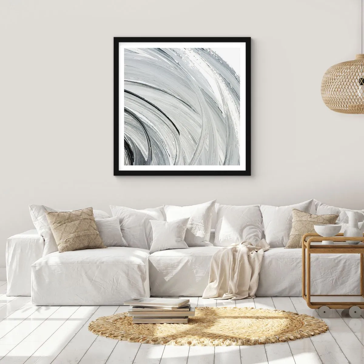 Plakat w czarnej ramie - Kompozycja orbitalna - 60x60 cm