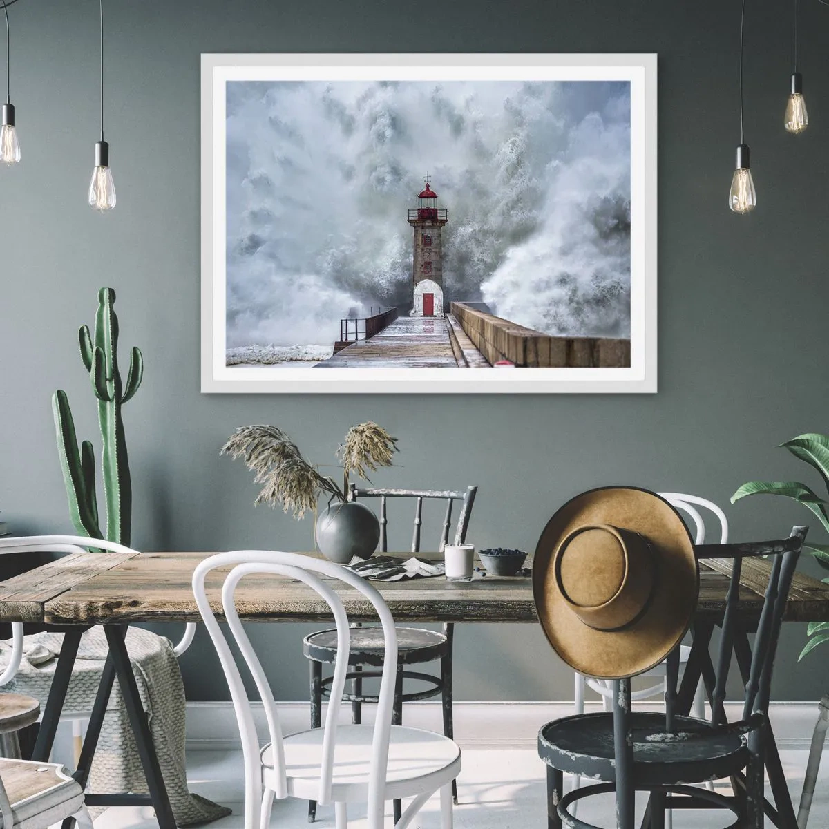 Plakat w białej ramie - Ryk wód, szum zawiei - 50x40 cm