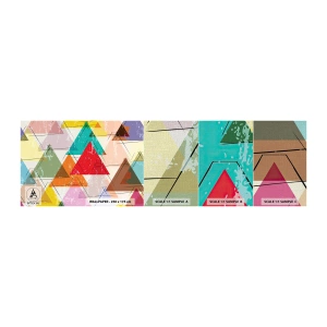 Fototapeta Próbka Premium Canvas - Trzy po trzy - Abstrakcja, Sztuka, Trójkąty - 100x30 cm