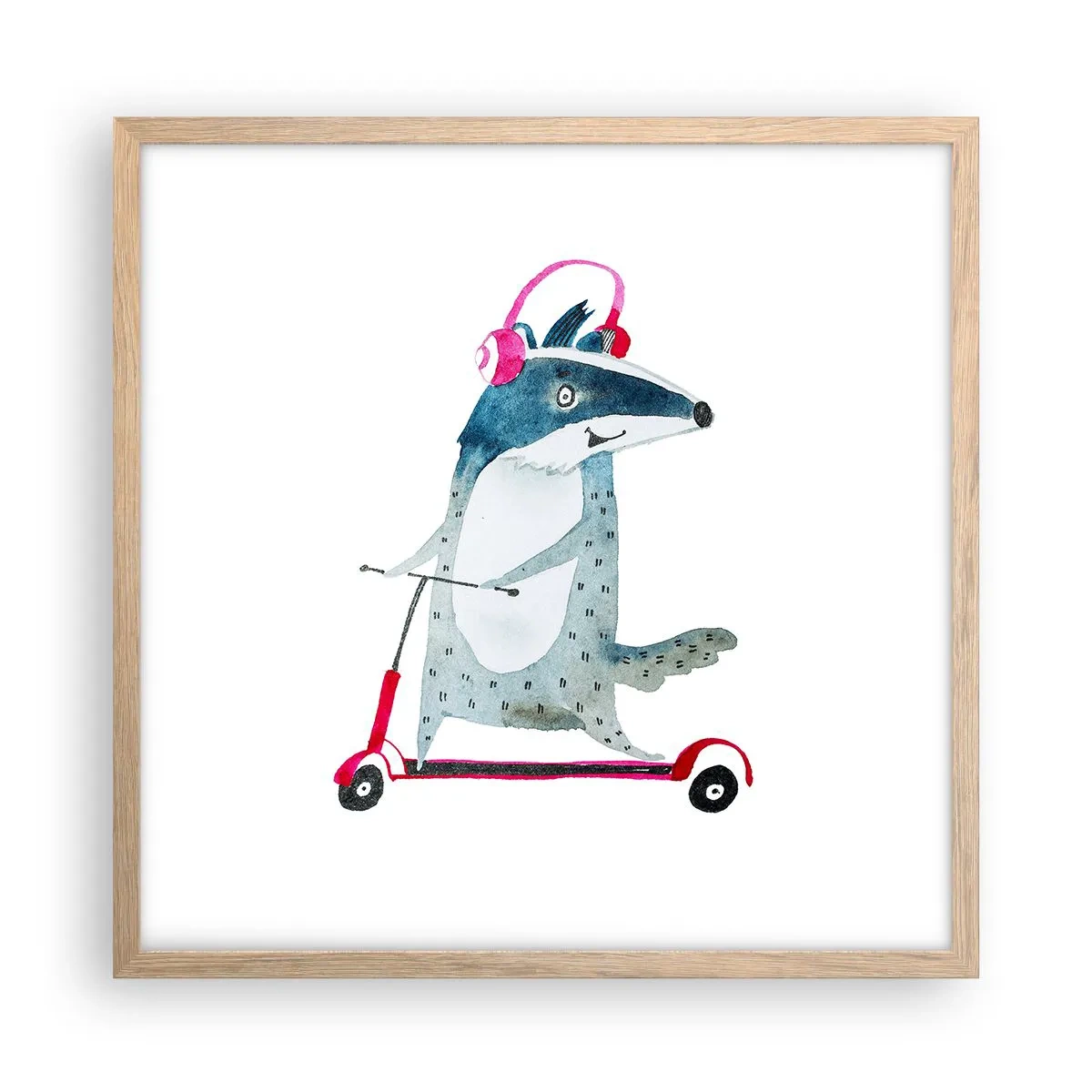 Plakat w ramie jasny dąb - Borsucze radości - 50x50 cm