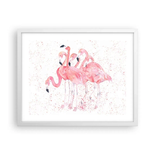 Plakat w białej ramie - Różowy ansambl - 50x40 cm