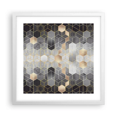 Plakat w białej ramie - Diamentowa kompozycja - 40x40 cm