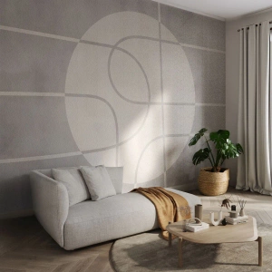 Fototapeta Premium Canvas - Geometryczny wzór w odcieniach szarości i bieli - 100x70cm - Koliście i na wprost - Nowoczesna dekoracja ścienna do salonu i sypialni ARTTOR