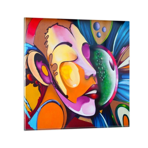 Obraz na szkle - Dotknąć kolorem - 50x50 cm